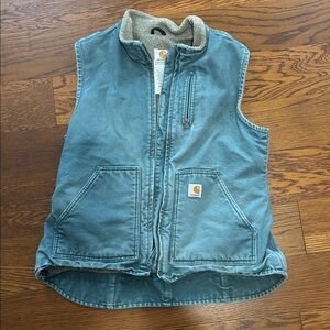 Carhartt Teal Vest with Sherpa Collar
